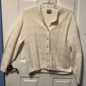 College Point Cardigan Sweater White Women’s XL